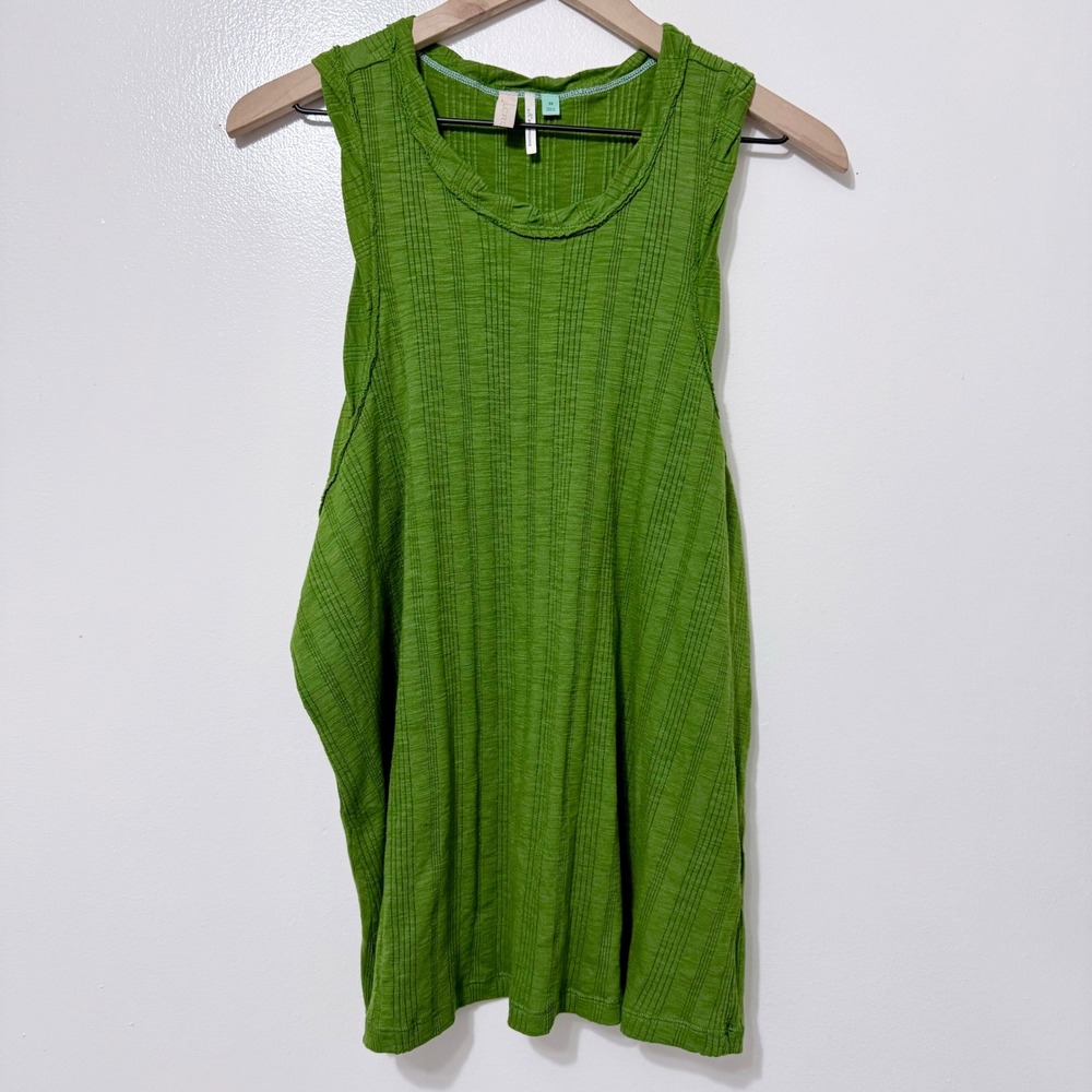 Pilcro by Anthropologie Green Ribbed Textured Tank Top Women's Plus Size 3X